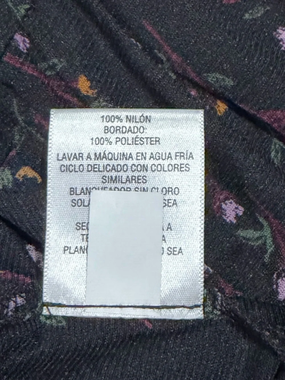 Style & Co. Black Multi-Floral Embroidered Lined Mesh Long-Sleeve Top Size 1X - Picture 8 of 8